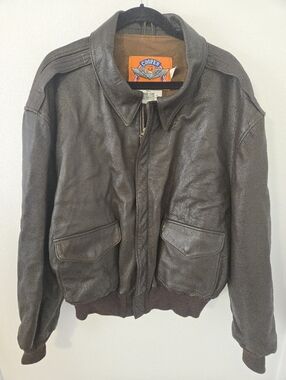 VINTAGE Cooper Type A-2 USAF Brown Leather Bomber Pilot Flight Jacket Coat 52R
